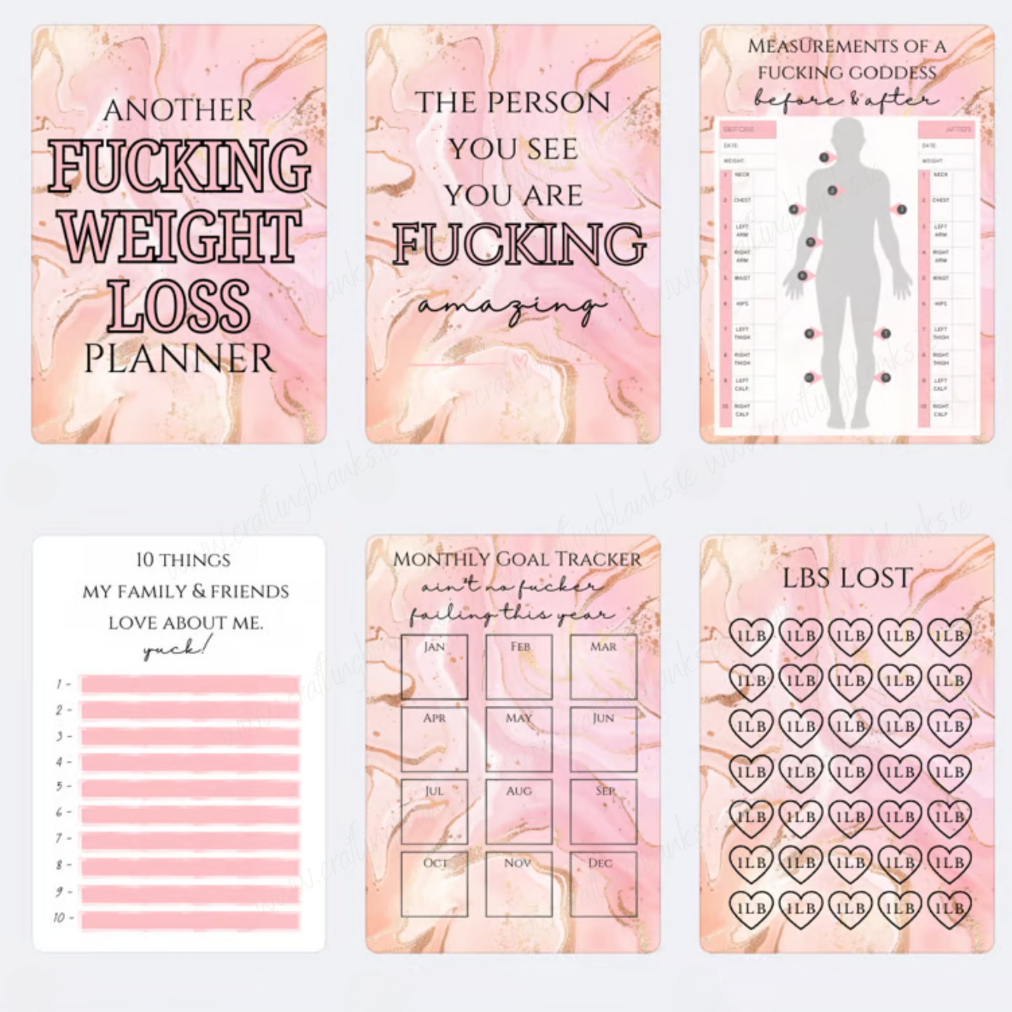 DIGITAL FILE - *SWEARY* Weight Loss Planner