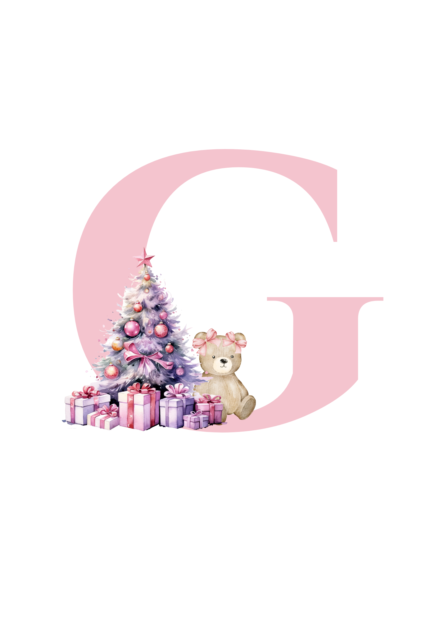 DIGITAL FILE - PINK Christmas Alphabet