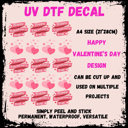 A4 UV DTF Happy Valentines Day