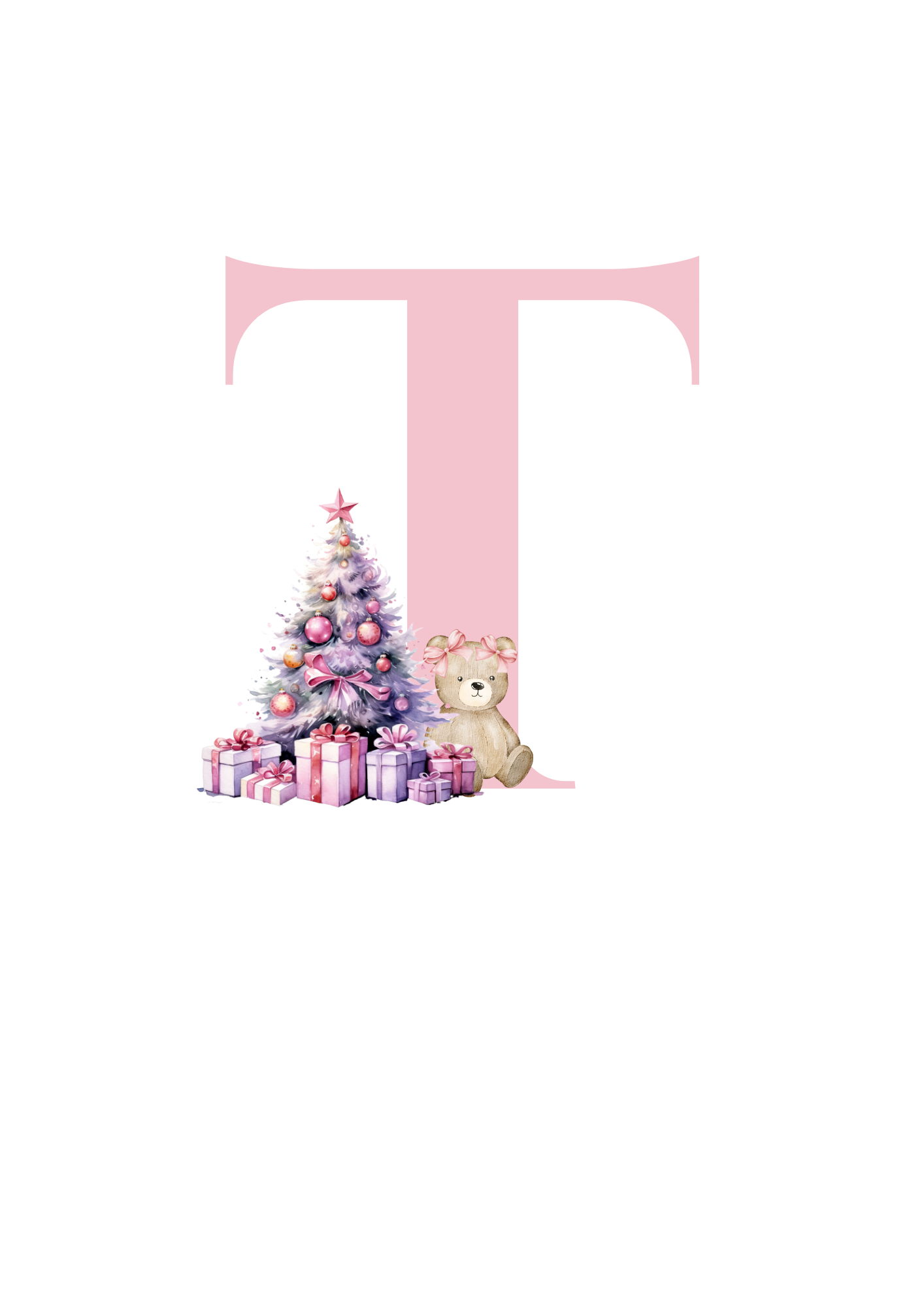 DIGITAL FILE - PINK Christmas Alphabet