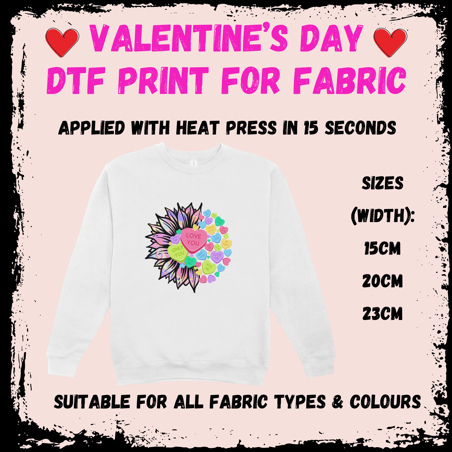 Valentine's DTF - Love You Hearts & Flower