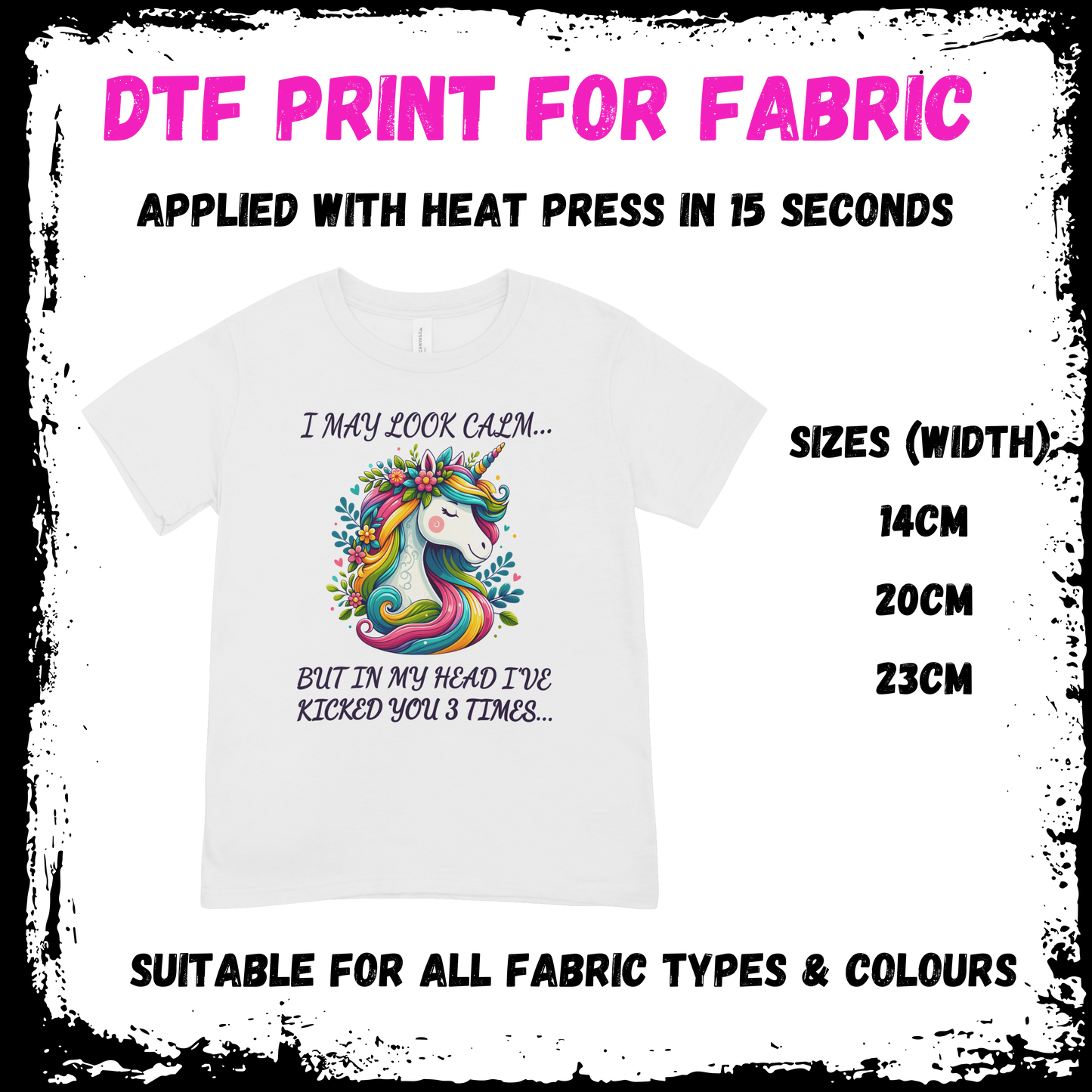 I may look calm unicorn - Sarcastic/Rude Animal DTF print