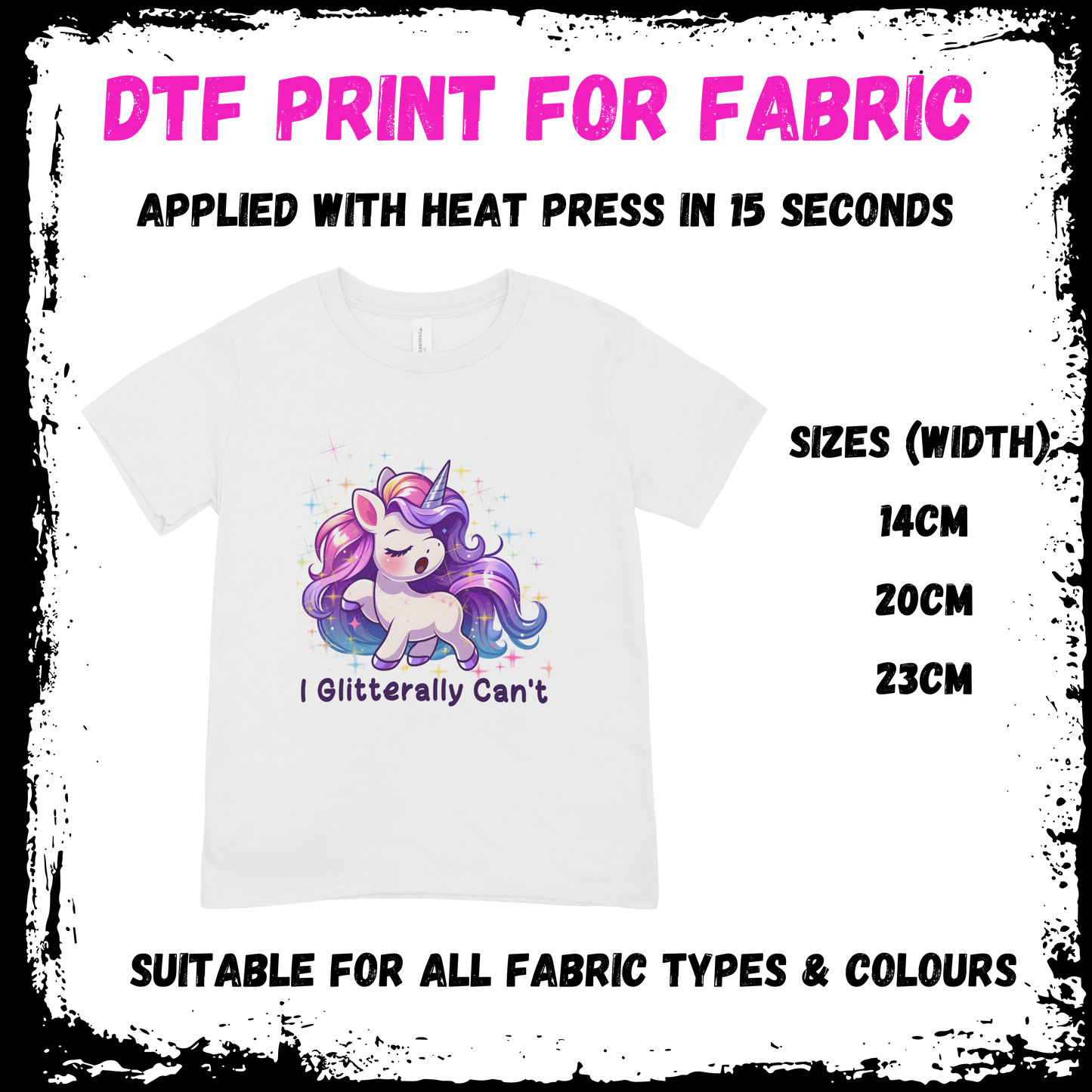 I Glitterally Can't Unicorn - Sarcastic/Rude Animal DTF print