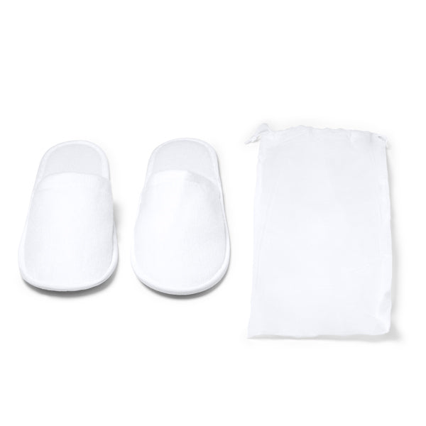 Hotel Style Slippers In Bag - White