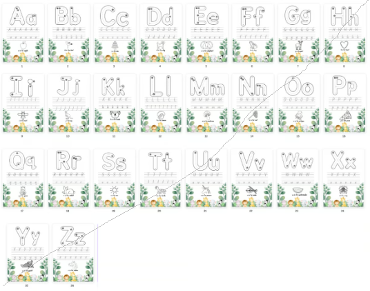 DIGITAL FILE - ABC Tracing Pages (Safari Style)