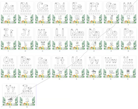 DIGITAL FILE - ABC Tracing Pages (Safari Style)