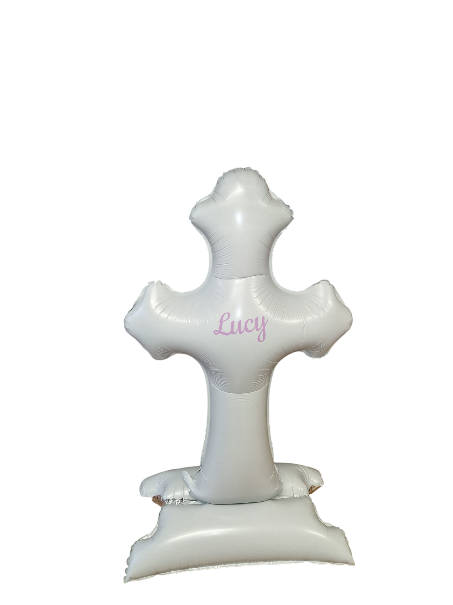 Large White Cross Balloons - Base Included