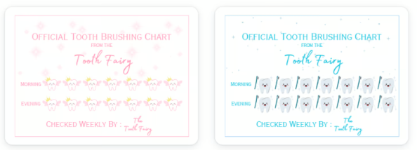 DIGITAL FILE - Tooth Fairy Brushing Chart