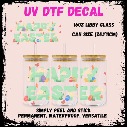 Easter UV DTF - Happy Easter Blue