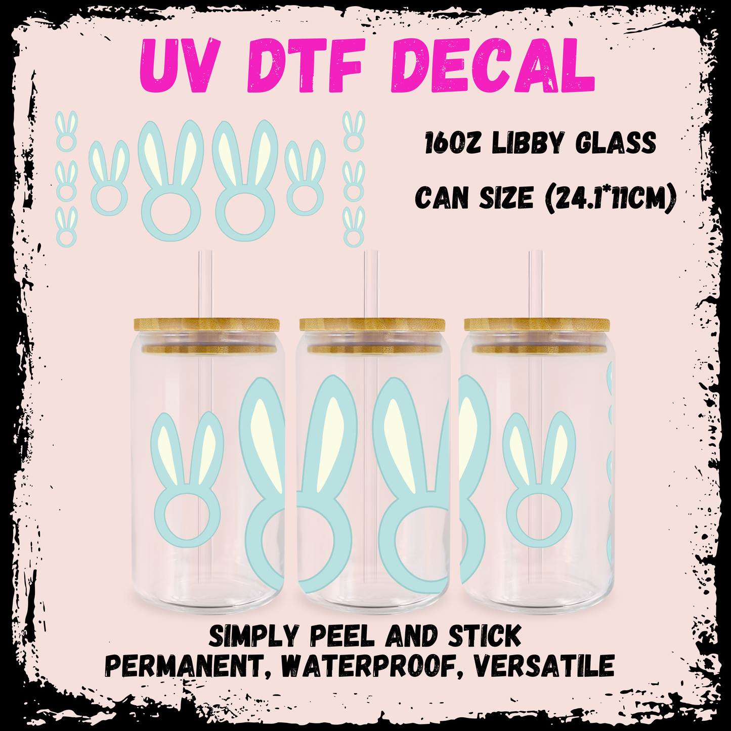 Easter UV DTF - BLUE Bunny Ears