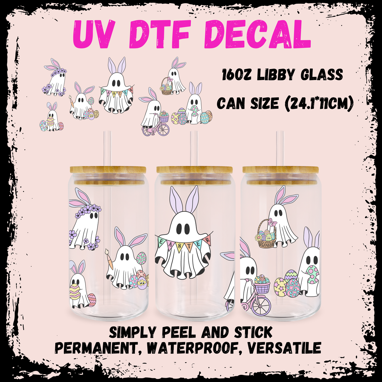 Easter UV DTF - Easter Bunny Cute Ghosts