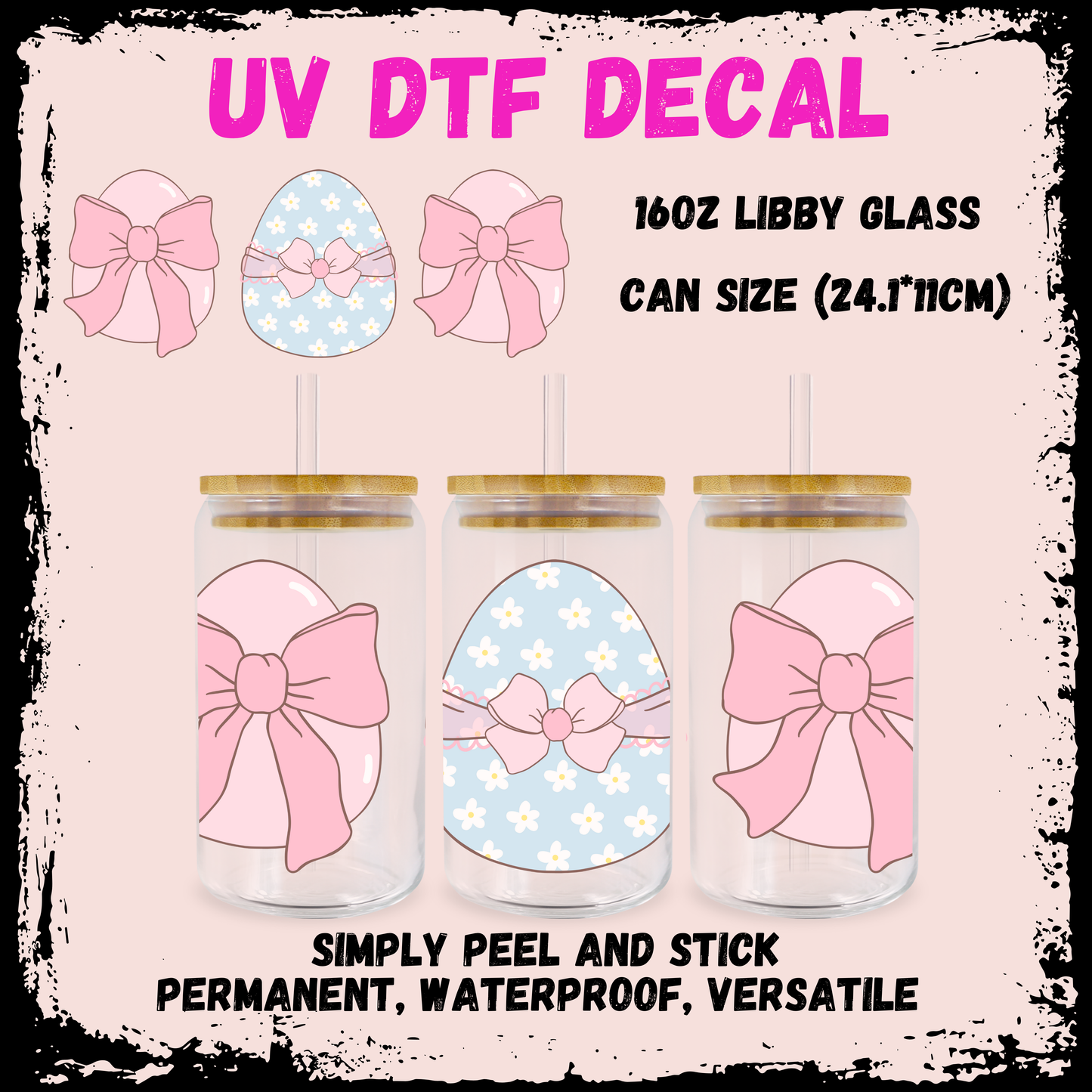 Easter UV DTF - Bow Eggs