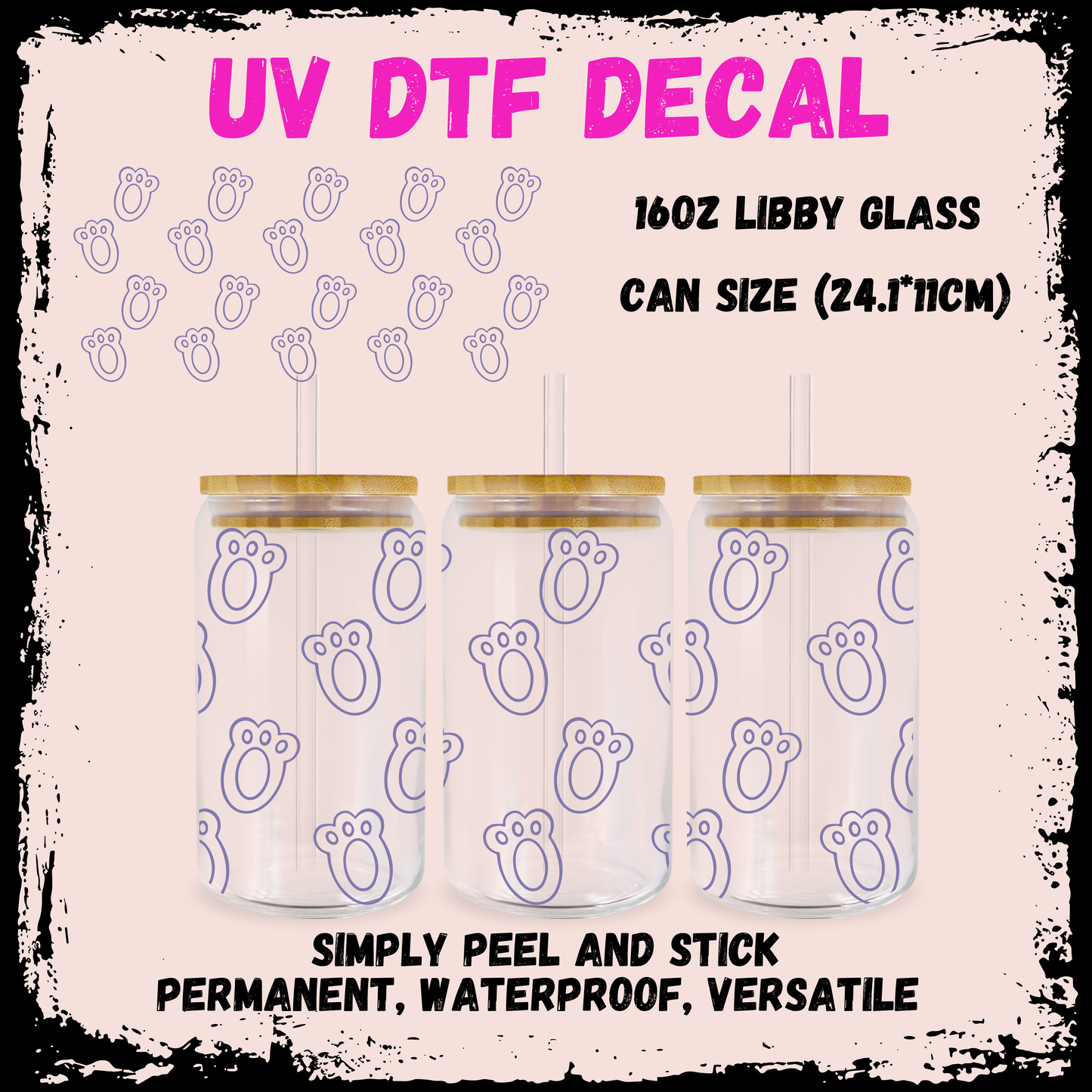 Easter UV DTF - Bunny Feet BLUE