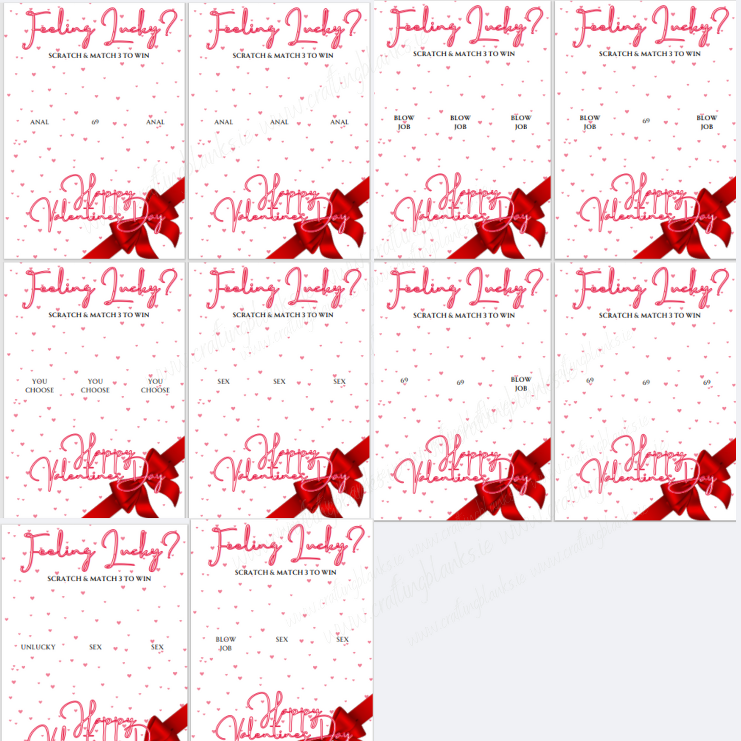 DIGITAL FILE - *RUDE* Valentines Scratch Offs