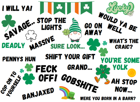 Irish Slang UV DTF Sheet