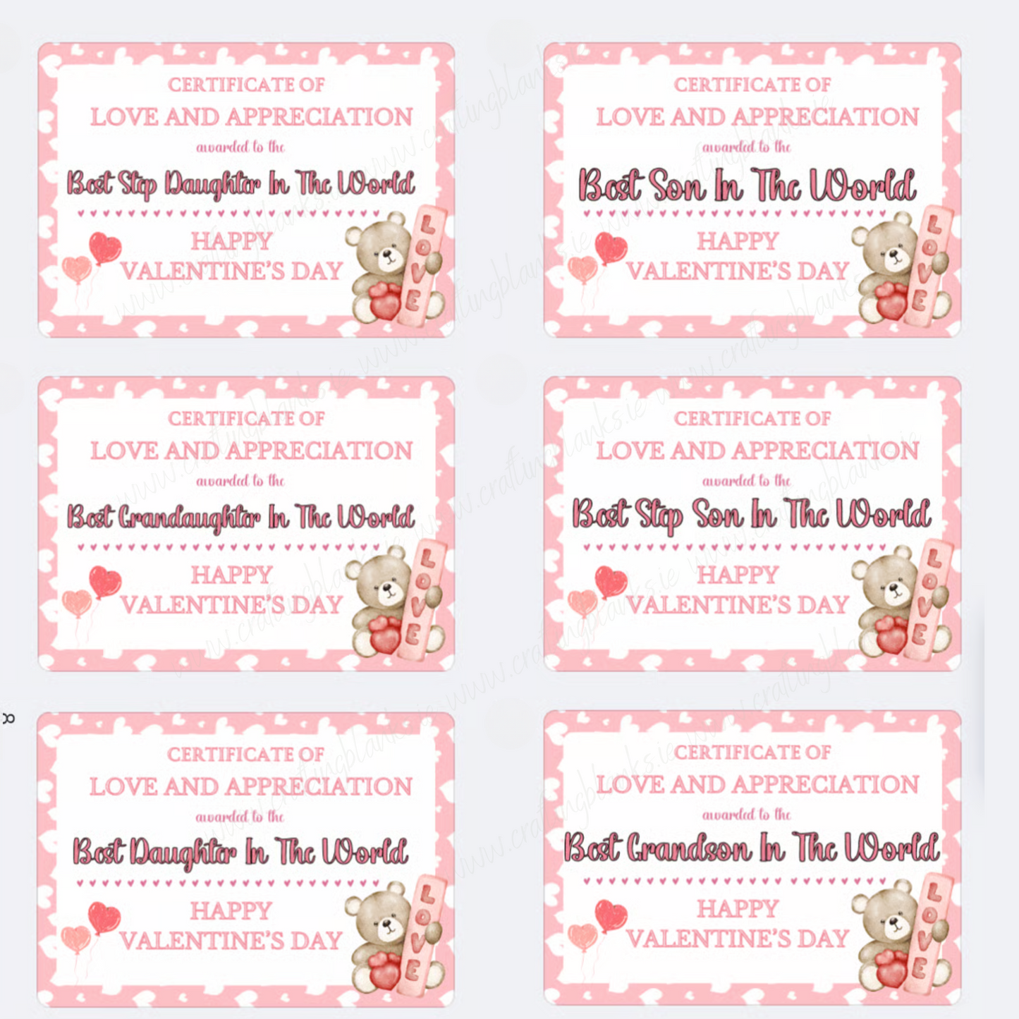 DIGITAL FILE - Children's Valentine Certificate