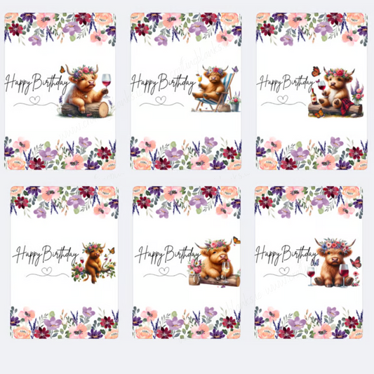 DIGITAL FILE - Highland Cow Birthday Chocolate Bar Wrappers