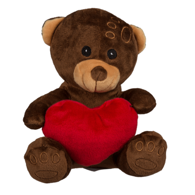 Plush Bear With Blank Red Heart