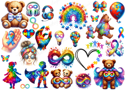 Autism Images UV DTF Sheet