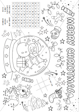 DIGITAL FILE - Colour Your Own Christmas Placemat