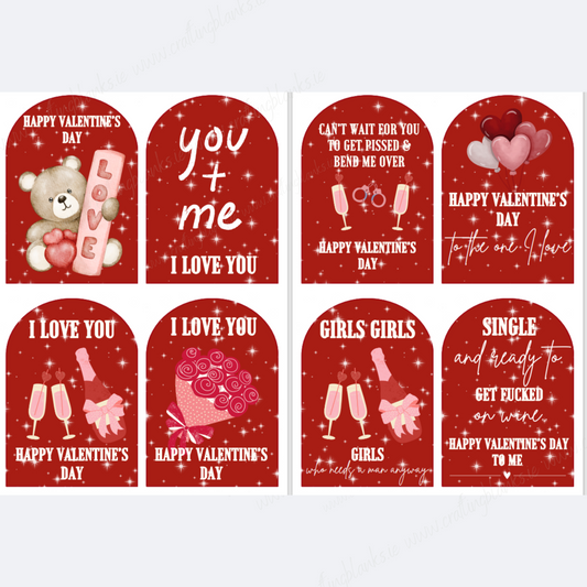 DIGITAL FILE - *RUDE* Valentines Wine Bottle Stickers